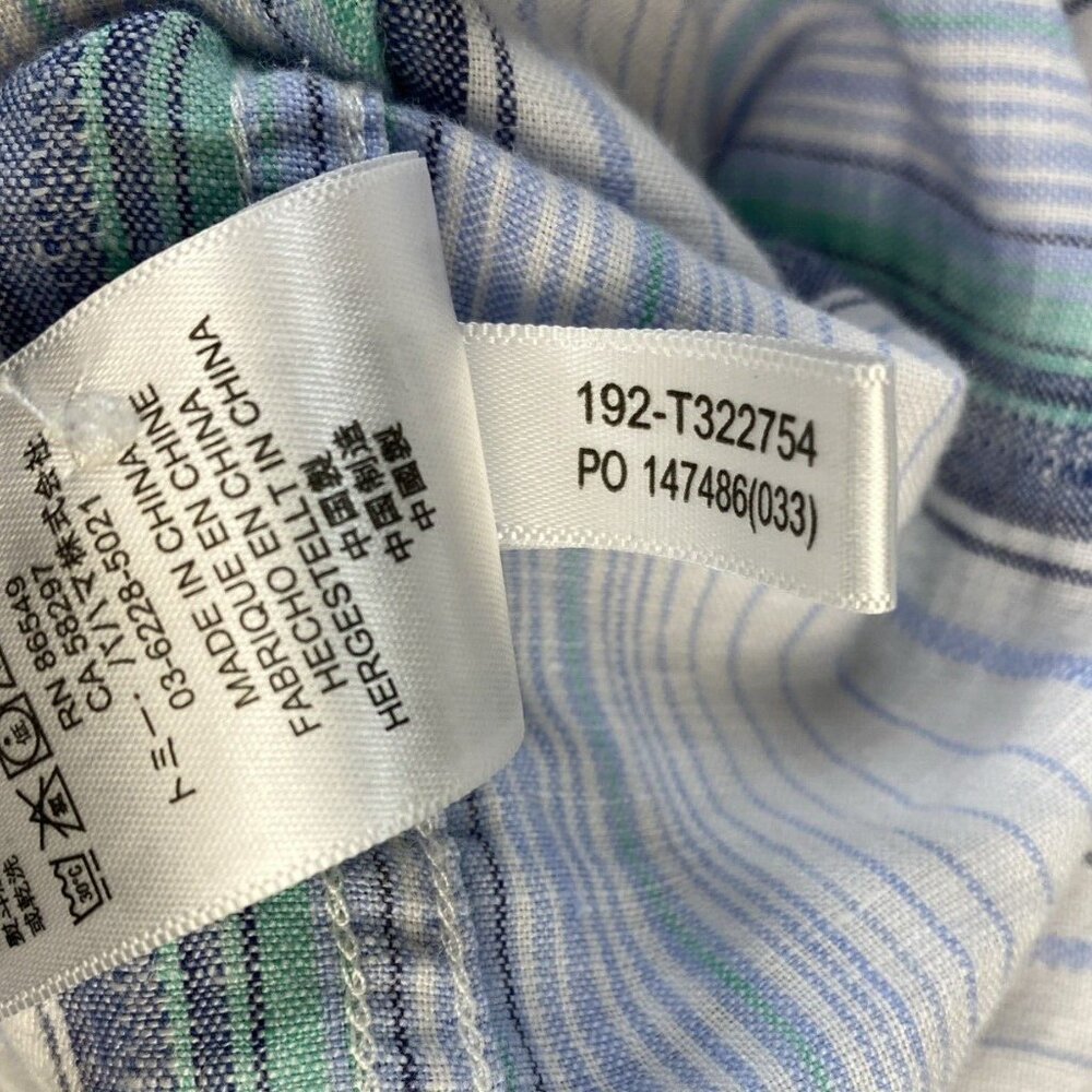 Tommy Bahama Shirt Mens XXL Light Blue Striped‎ Button Up Linen Blend Sorona 2XL - Picture 12 of 14